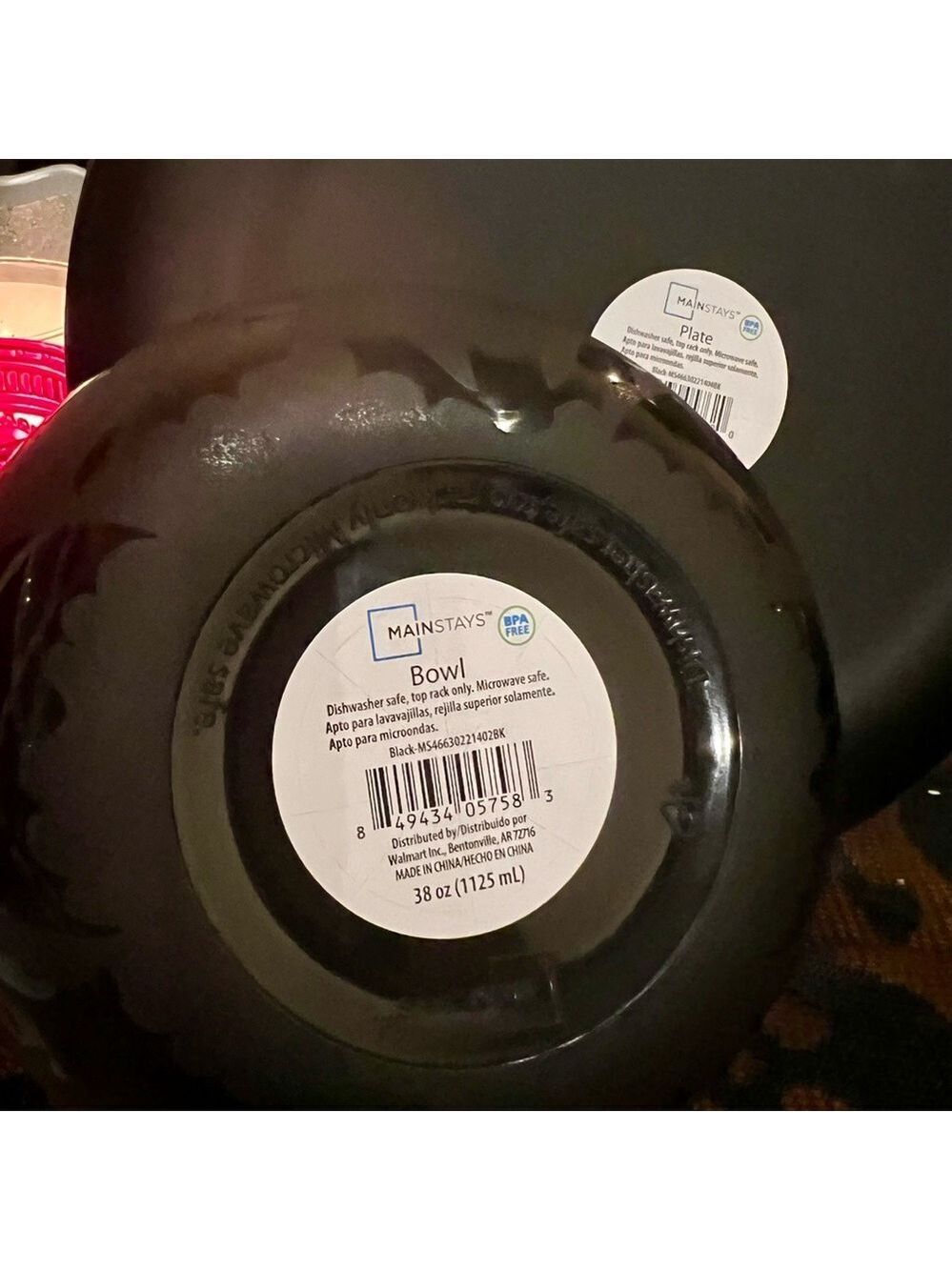 Mainstays Black Bat Dinnerware 3 Piece Set - Picture 7 of 16